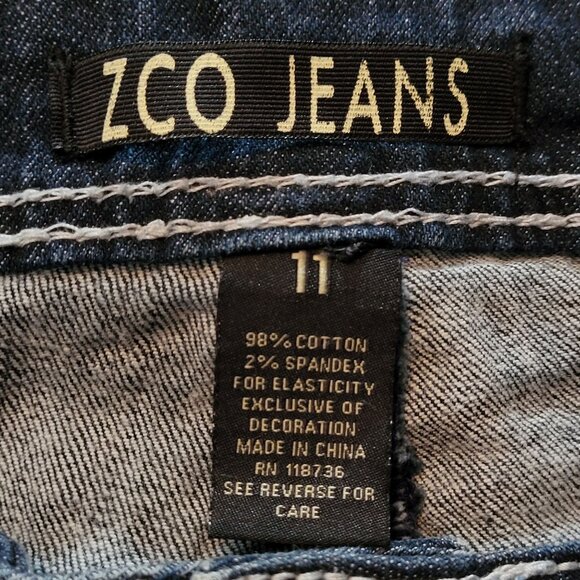 ZCO Jeans Size 11 Skinny Embellished Button Flap Pockets Low Rise - Picture 9 of 10